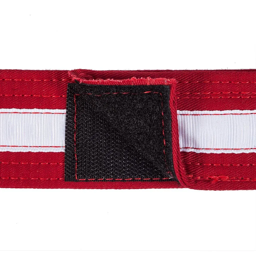 Adjustable White Striped Belt