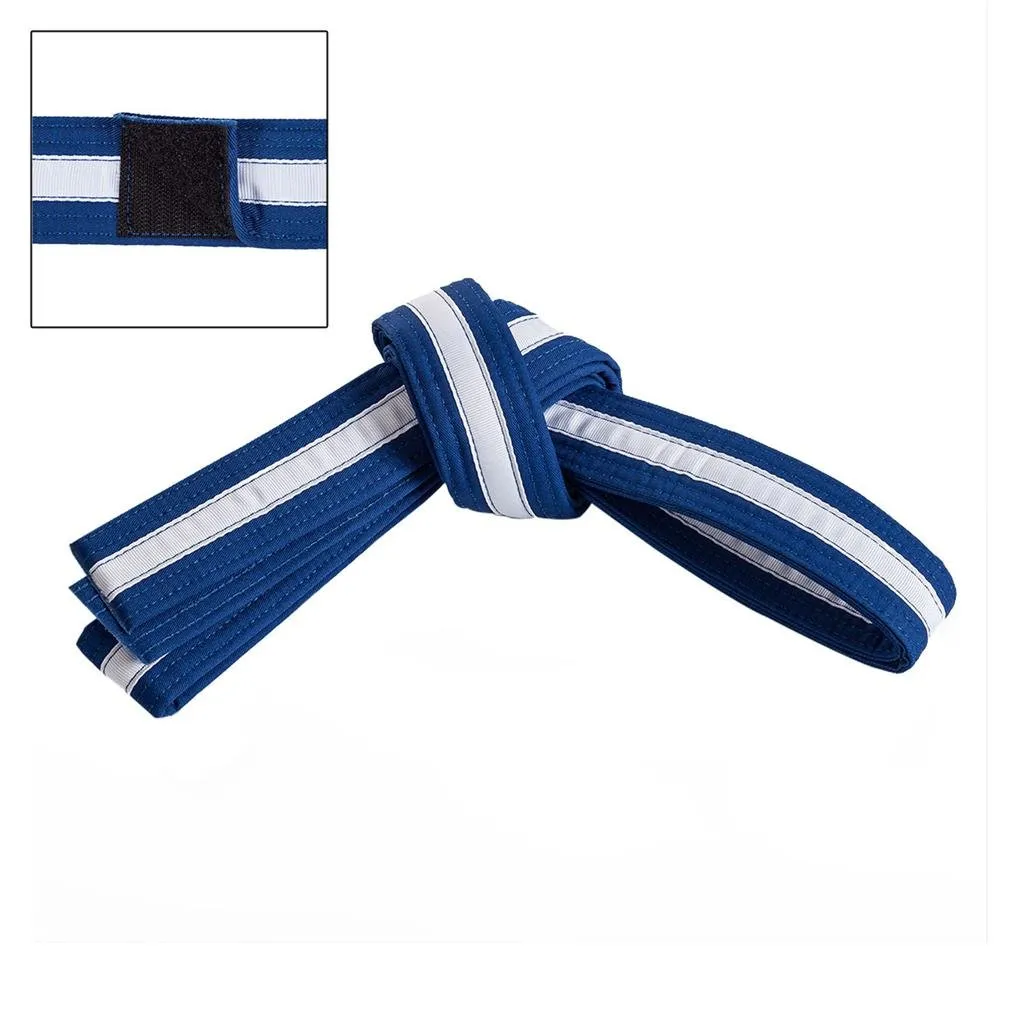 Adjustable White Striped Belt