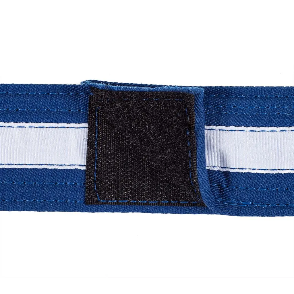 Adjustable White Striped Belt