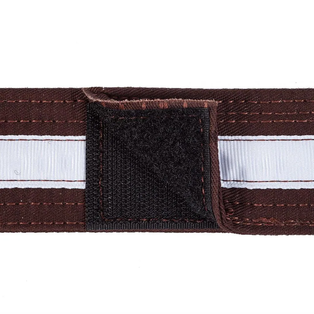 Adjustable White Striped Belt