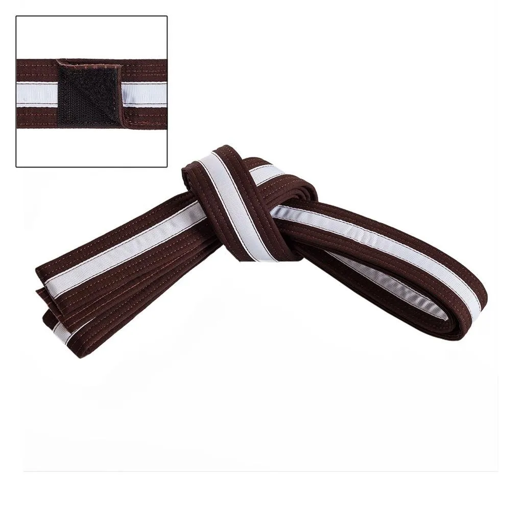 Adjustable White Striped Belt