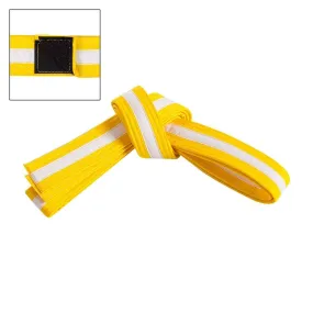 Adjustable White Striped Belt