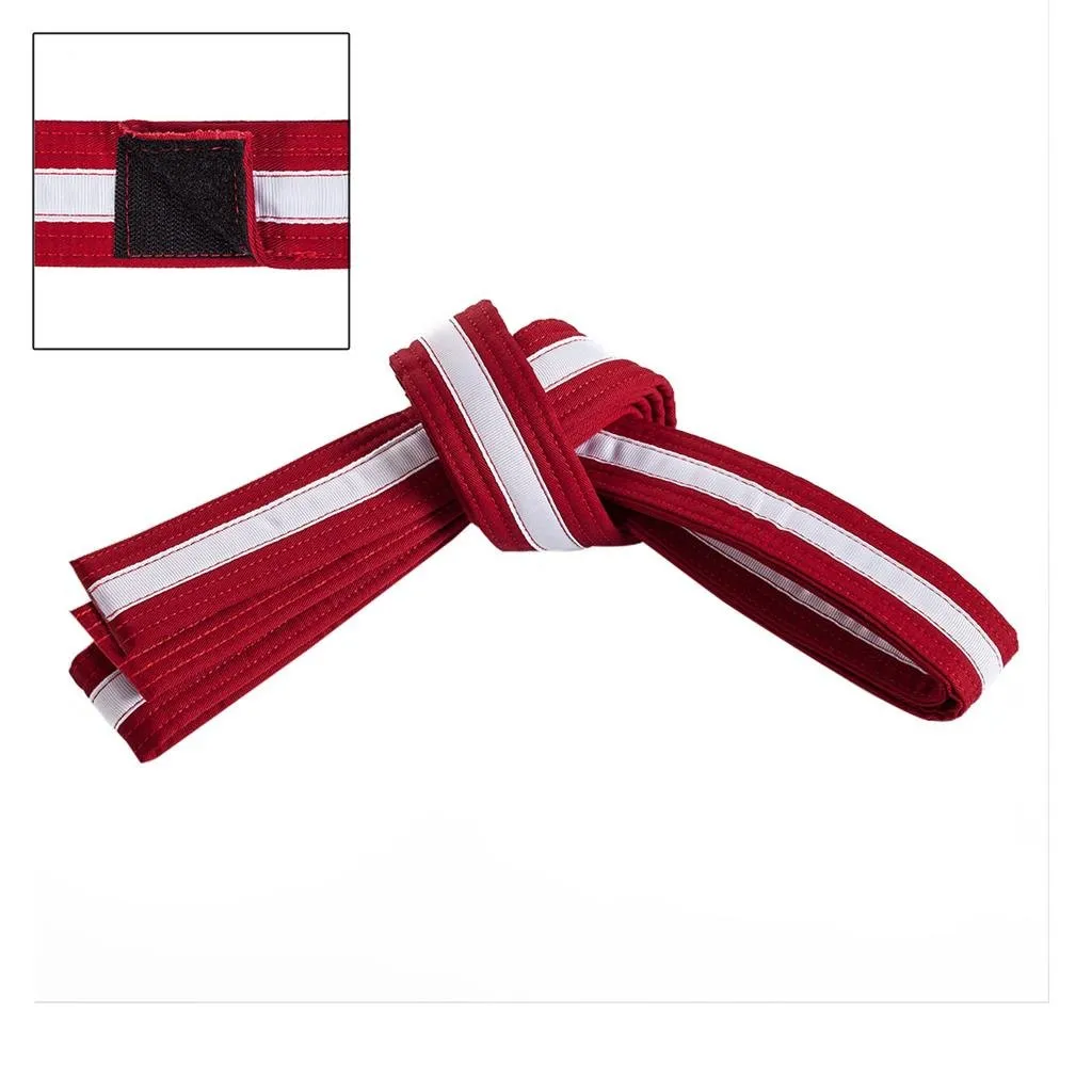 Adjustable White Striped Belt