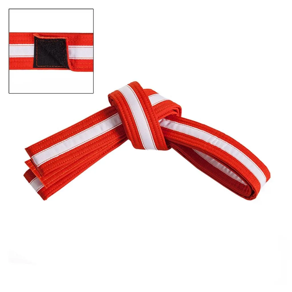 Adjustable White Striped Belt