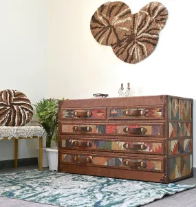 AXIS CHEST OF DRAWERS - KILIM AND LEATHER