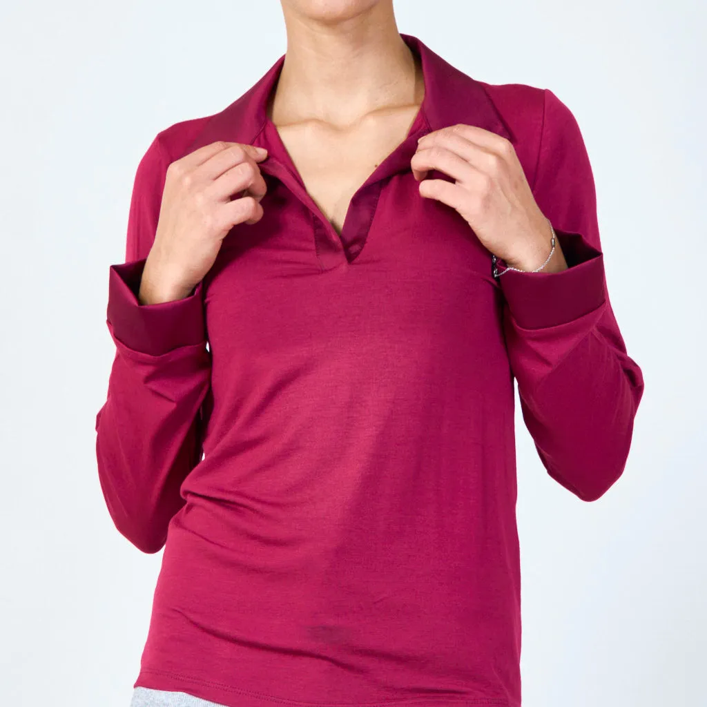 Classic collared knit top wholesale