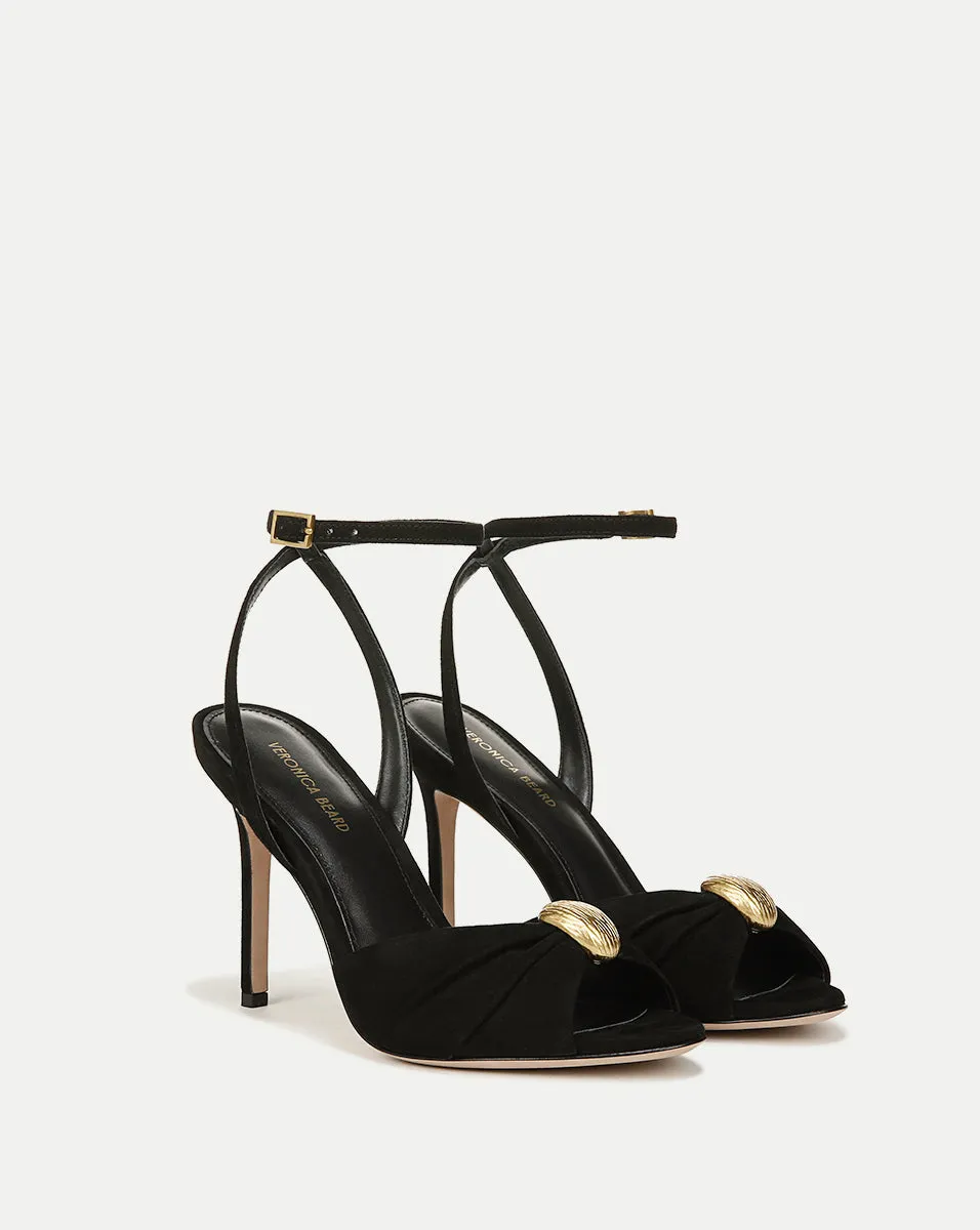 Genevieve Peep-Toe Suede Sandal