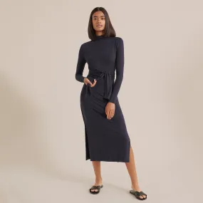 Kennedy Long-Sleeve Tie-Front Dress